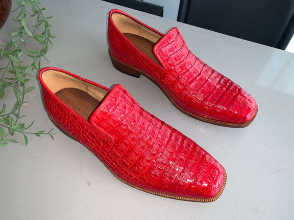 Sapato Loafer Croco Flame Scarlet