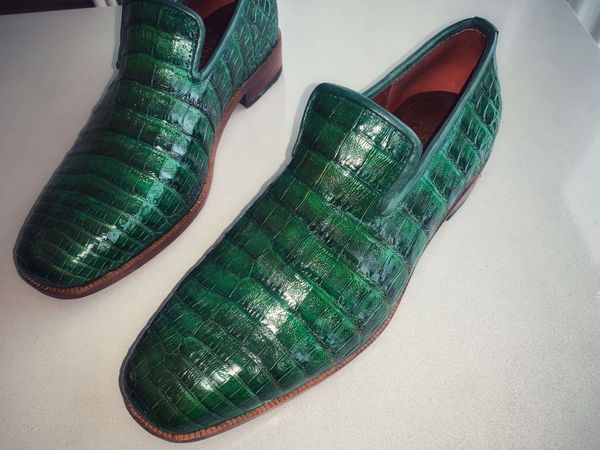 Sapato Loafer Croco Verde Storm