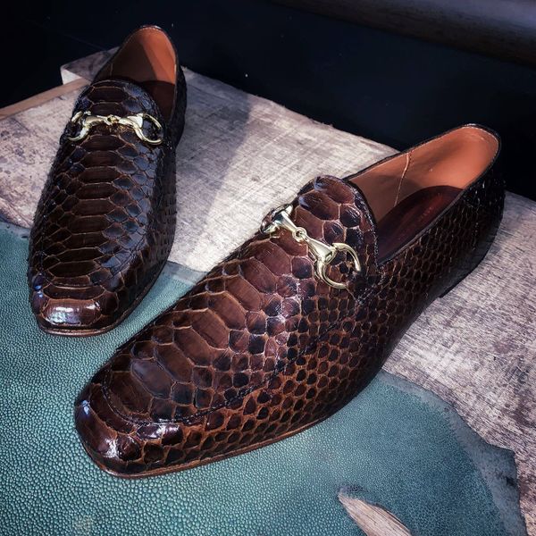 Mocassim Paolo Python Castanho