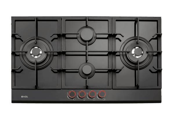 Foto do produto Cooktop a Gás 5 Queimadores 87 cm Black Glass ECTGD4QM3C Evol