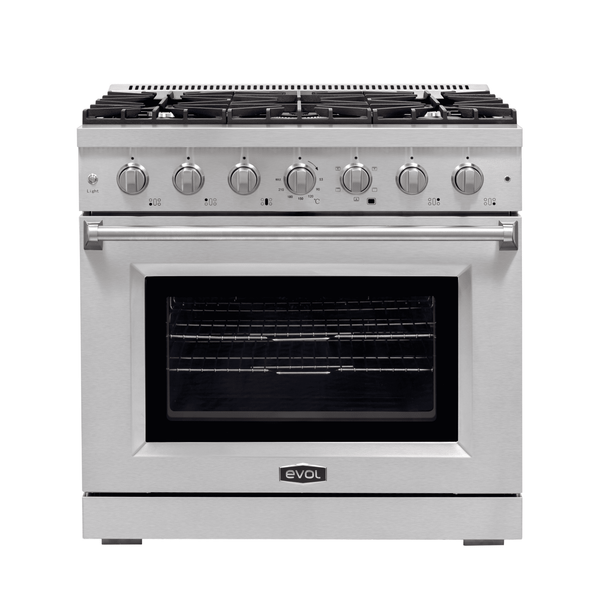 Foto do produto Fogão a Gás Profissional 5 Queimadores 91 cm c/ Forno elétrico Inox EFGDF5QM2A Evol 