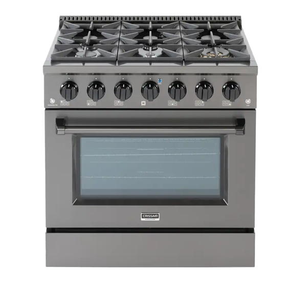 Foto do produto Fogão Profissional a Gás 6 Queimadores 91 cm c/ Forno Elétrico Black Steel Crissair