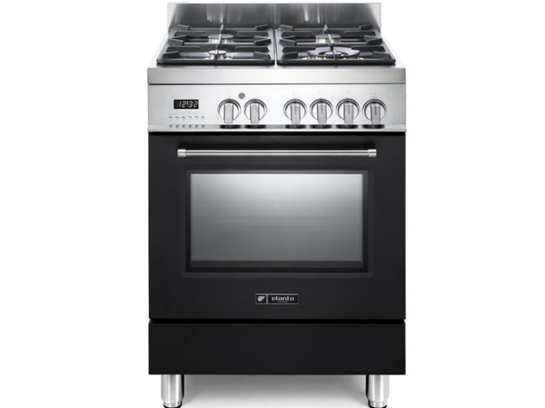 Foto do produto Fogão a gás Semiprofissional a Gás 4 Queimadores 60 cm c/ Forno elétrico Preto Acetinado LNTC64MNAG2 Elanto