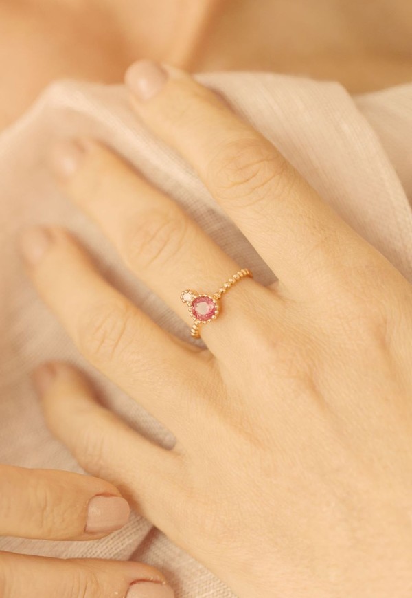 Foto do produto anel adelaidinha turmalina rosa