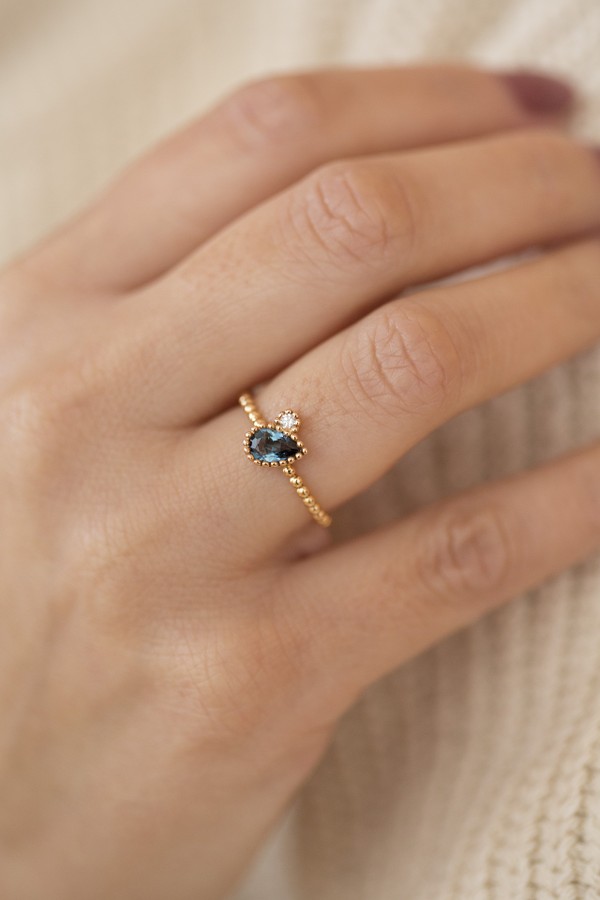 Foto do produto anel adelaidinha turmalina azul