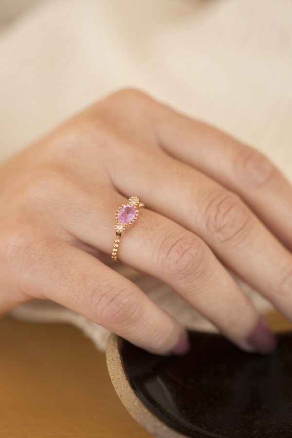 Foto do produto anel adelaidinha safira rosa