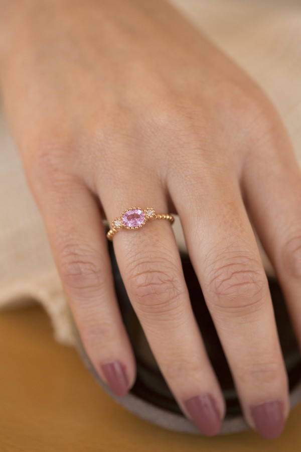Foto do produto anel adelaidinha safira rosa
