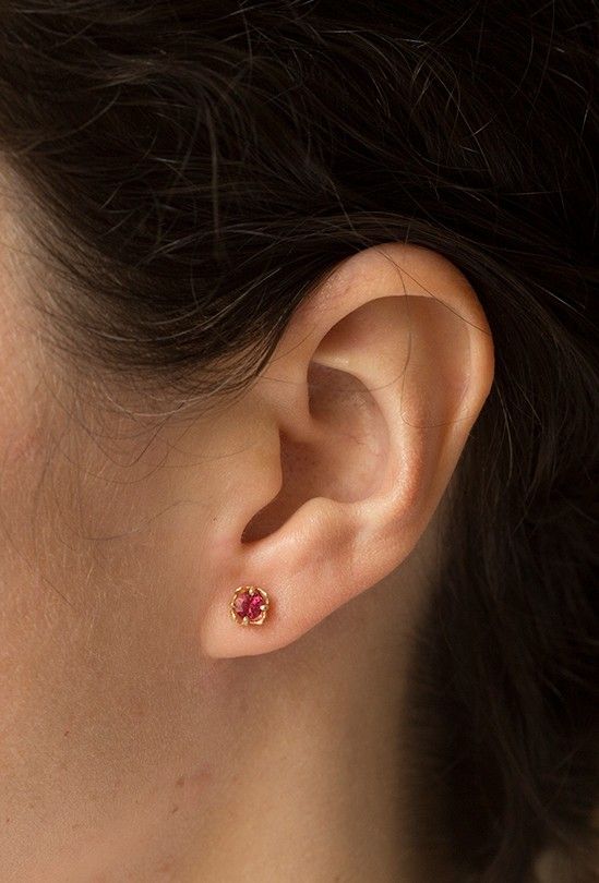 Foto do produto brinco magnólia turmalina rosa