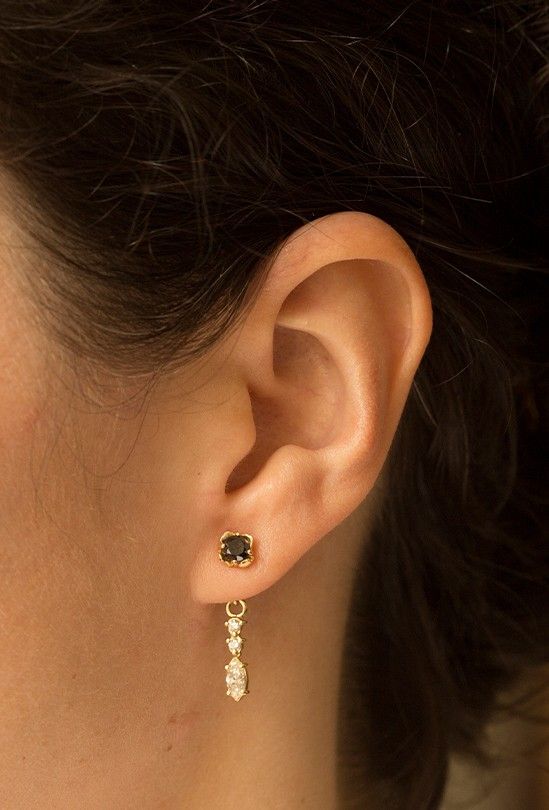 Foto do produto brinco magnólia diamante negro