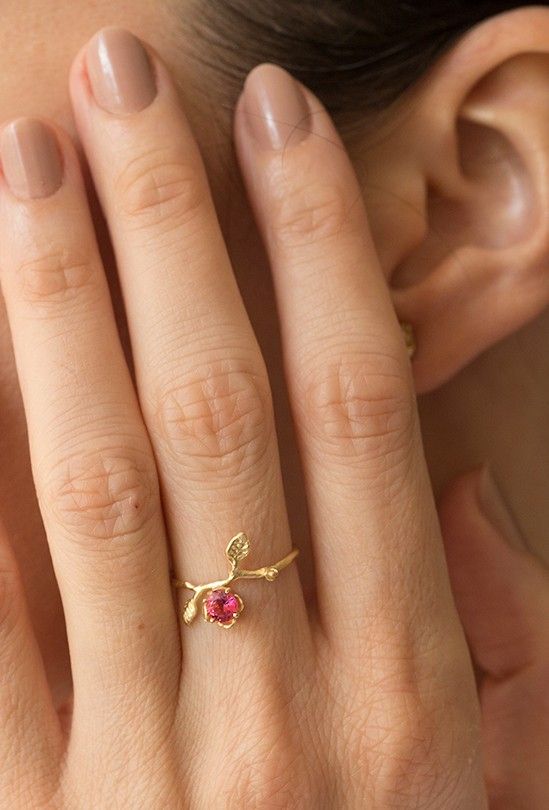 Foto do produto anel magnólia turmalina rosa