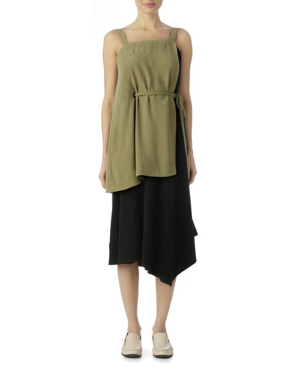 Foto do produto vestido alça bicolor preto/verde