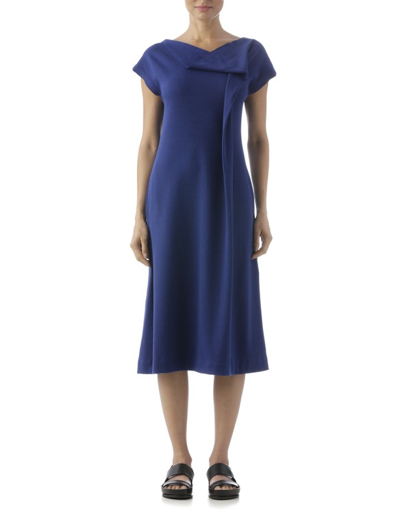 Foto do produto vestido decote prega azul royal