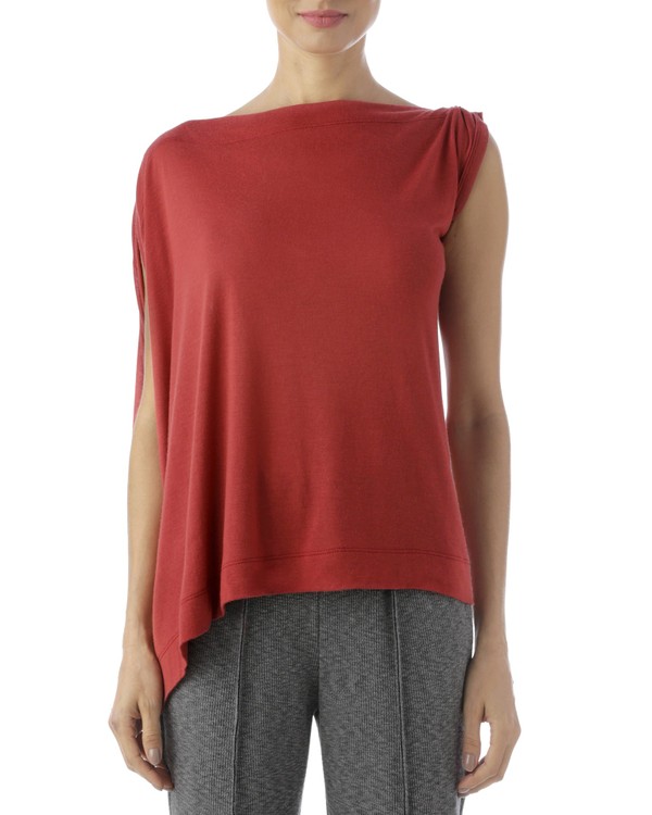 Foto do produto blusa quadrada com nó vermelho