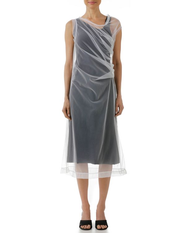 Foto do produto Vestido Tule Drapeado Branco