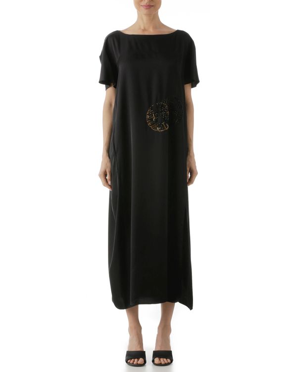 Foto do produto Vestido Bordado Círculo Preto