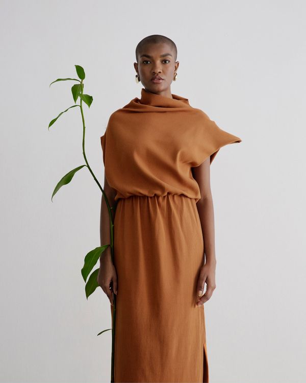 Foto do produto Vestido Drapeado Terracota