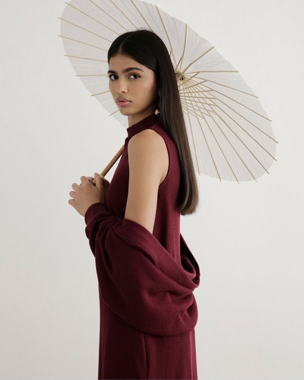 Foto do produto Vestido Mangas Destacáveis Bordô