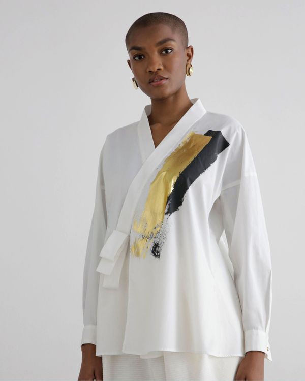 Foto do produto Camisa Quimono Foil Branco
