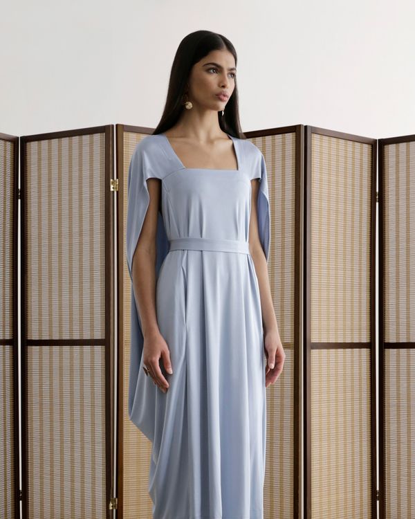 Foto do produto Vestido Hexágono Azul Bebê