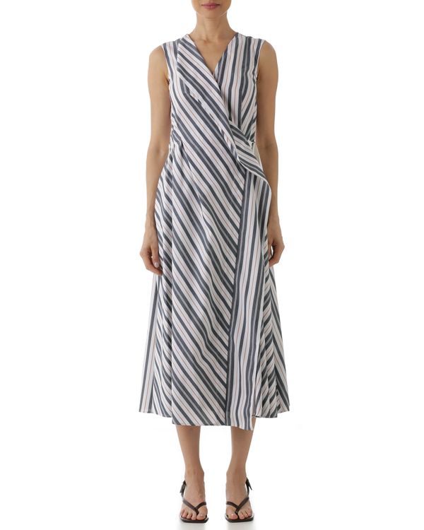 Foto do produto Vestido Transpasse Babado Listrado