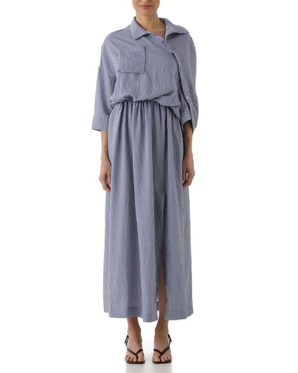 Foto do produto Vestido Vista Diagonal Listrado Azul