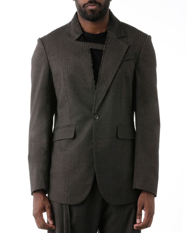 Foto do produto Blazer Gola Tombada Nando Cinza