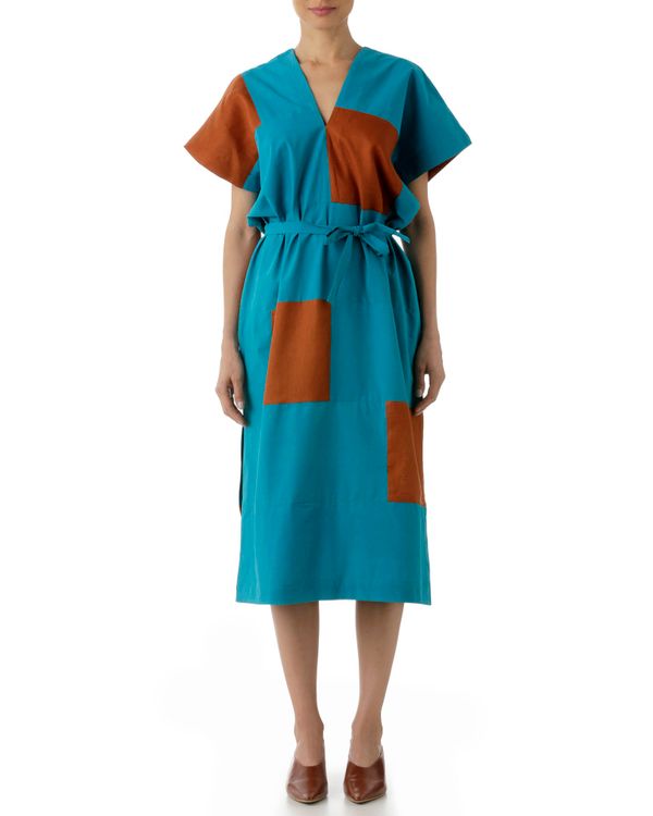 Foto do produto Vestido Modular Upcycling Azul e Terracota