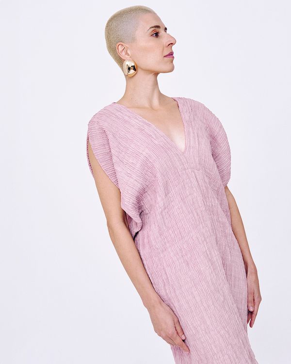Foto do produto Vestido Plissado Prega Rosa