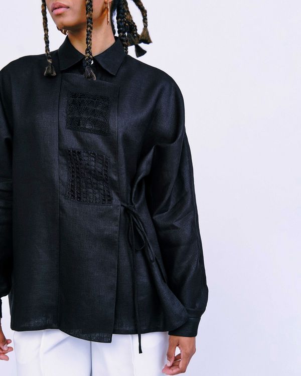 Foto do produto Camisa Renda Aba Preto