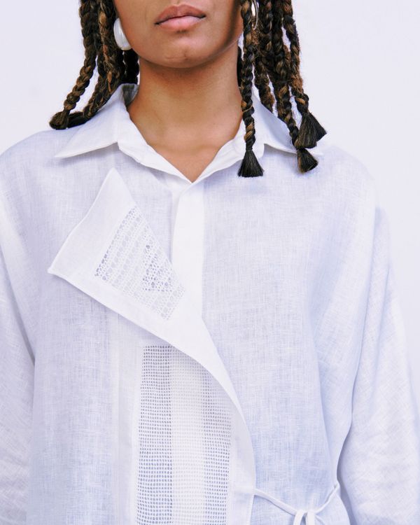 Foto do produto Camisa Renda Aba Branco