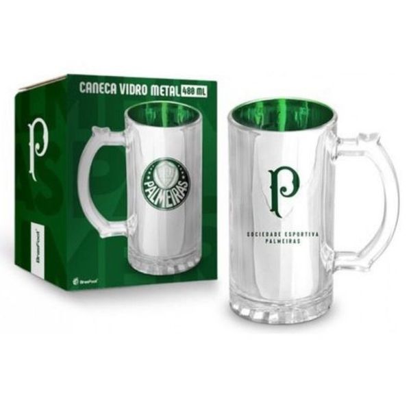 CANECA VIDRO METALIC TIMES - PALMEIRAS