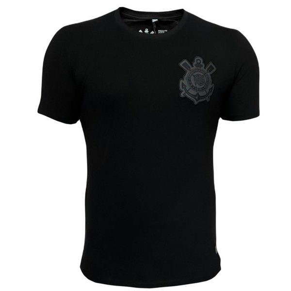 CAMISETA CORINTHIANS BRASÃO FRENTE PTO MASC 