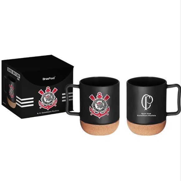 CANECA CORINTHIANS CORK VIDRO 350 ML