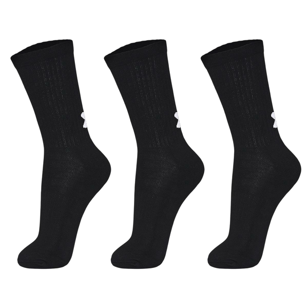 MEIA UA CORE COTTON CREW CANO ALTO 3 PARES PTO 
