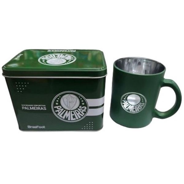 CANECA PALMEIRAS DIAMOND METALIC VIDRO LATA 300ML