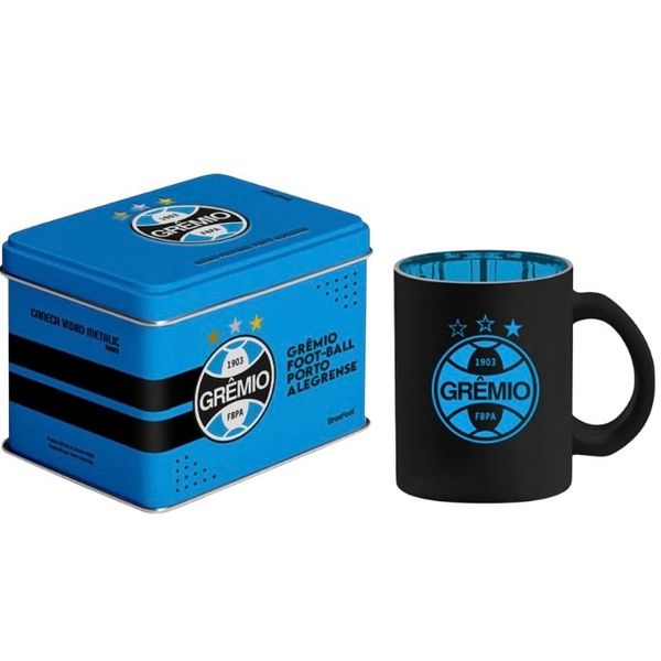 CANECA GRÊMIO DIAMOND METALIC VIDRO LATA 300ML 