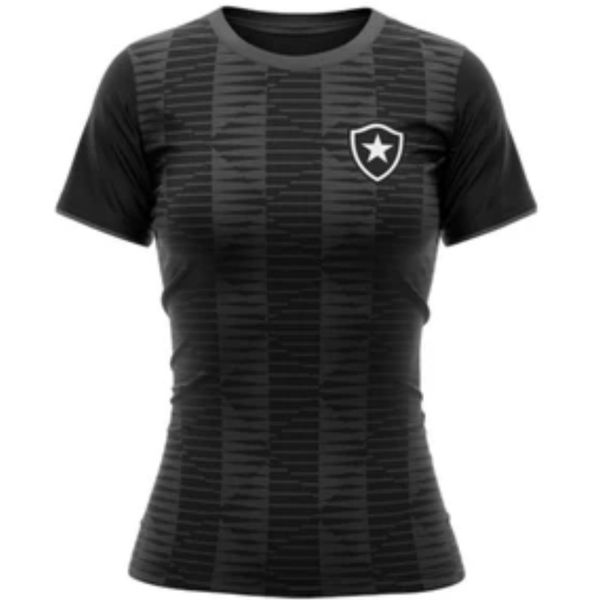 CAMISETA BOTAFOGO STRIPES PRETO FEM 