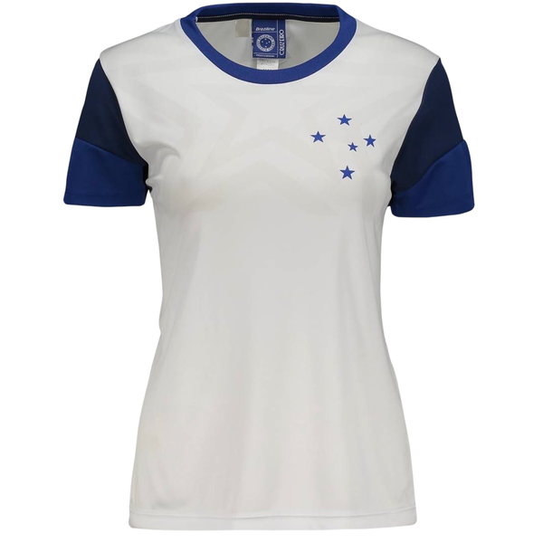 CAMISETA CRUZEIRO BRILHAR BCO/AZ FEM 