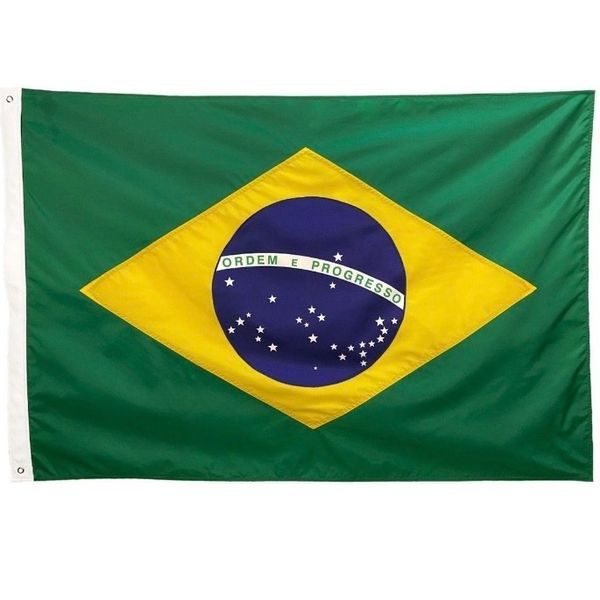 BANDEIRA BRASIL DUPLA FACE BORDADO 2 PANOS (1,28X0,90)