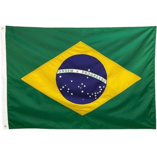 BANDEIRA BRASIL DUPLA FACE BORDADO 3 PANOS (1,92X1,35)