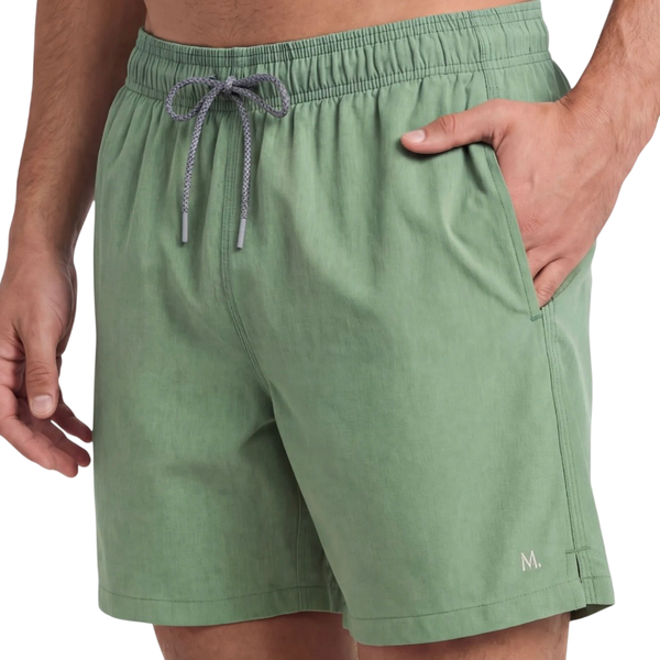 SHORTS ELASTANO LISO VRD ÁGUA MASC 
