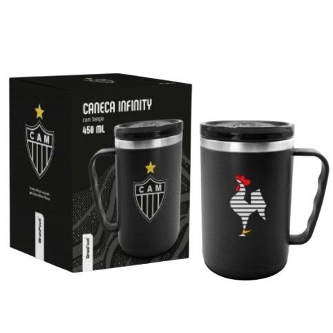 CANECA ATLETICO-MG PLÁSTICA INOX INFINITY 450ML