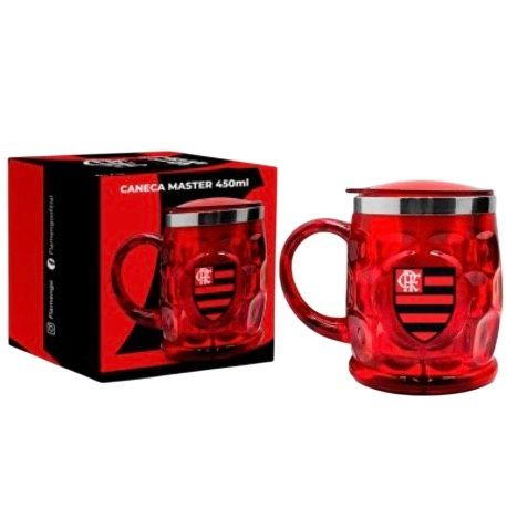 CANECA FLAMENGO PLÁSTICA INOX MASTER 450ML