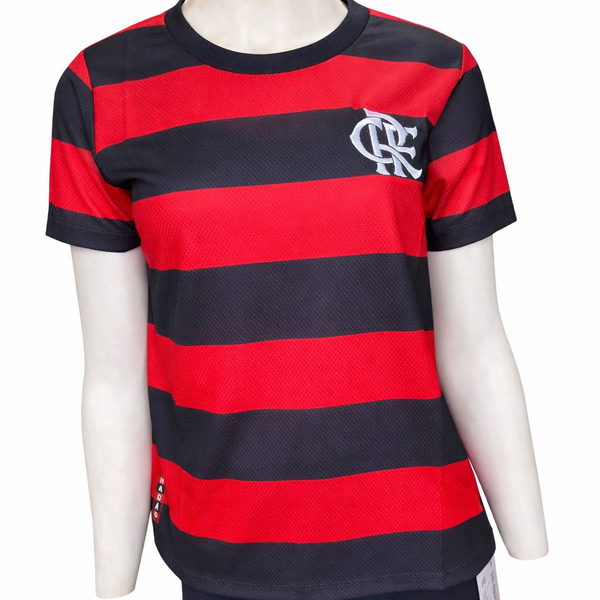 CAMISETA FLAMENGO HOME VERM/PTO FEM 