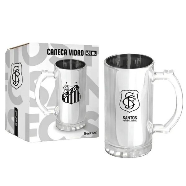 CANECA SANTOS VIDRO METALIC 480ML 