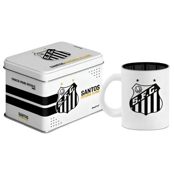 CANECA SANTOS DIAMOND METALIC VIDRO LATA 300ML