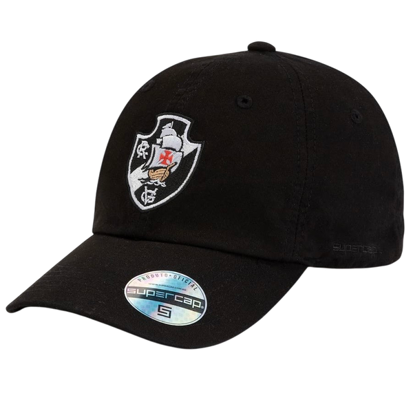 BONÉ VASCO SUPER CAP ESCUDO FRONTAL PTO