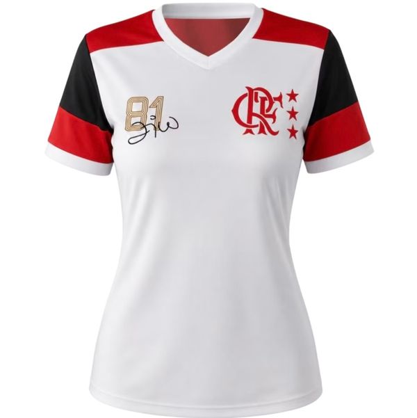 CAMISETA FLAMENGO ZICO PREMIUM BCO FEM 