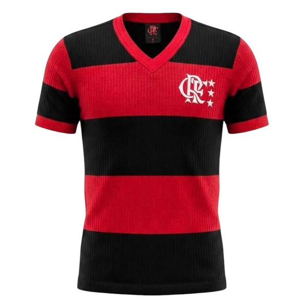 CAMISETA FLAMENGO HOME TRICOT 1981 VERM/PTO MASC 