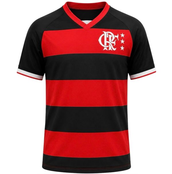 CAMISETA FLAMENGO TRADIÇÃO VRM/PTO INF 